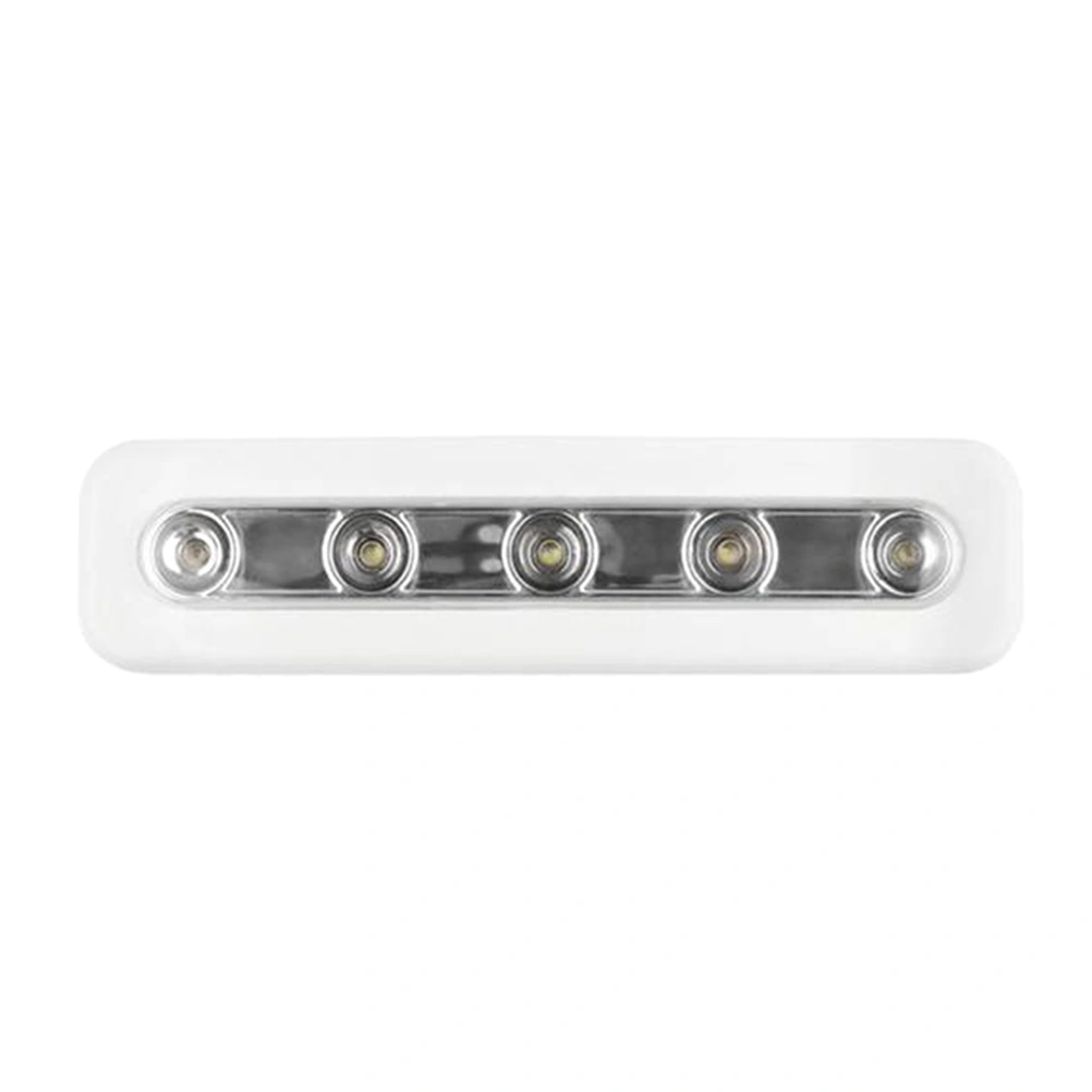 Wireless Motion Sensor Cabinet Stairs Light Lamp Under Cabinet Wardrobe Cupboard Showcase LED Lights Closet Lights Stick-on Anywhere Battery Operated 5 LED Night Light Bar (White)