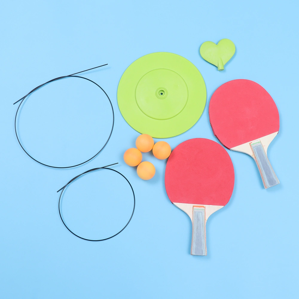 1 Set Table Tennis Device Elastic Table Tennis Training Appliance Sports Training Device Educational Plaything for Boys Girls (With Wooden Heart Handle)