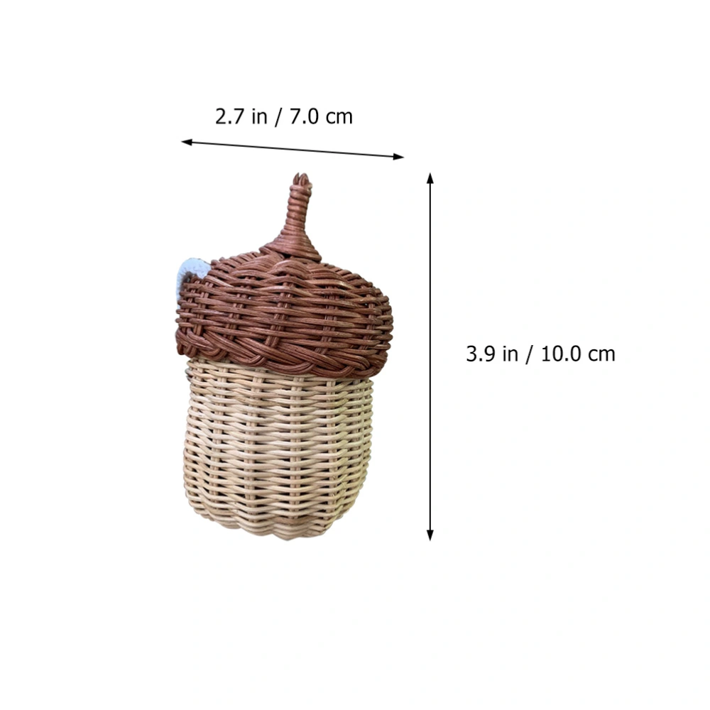 1Pc Mini Rattan Bag Children Photography Prop Rattan Handheld Bag Woven Bag