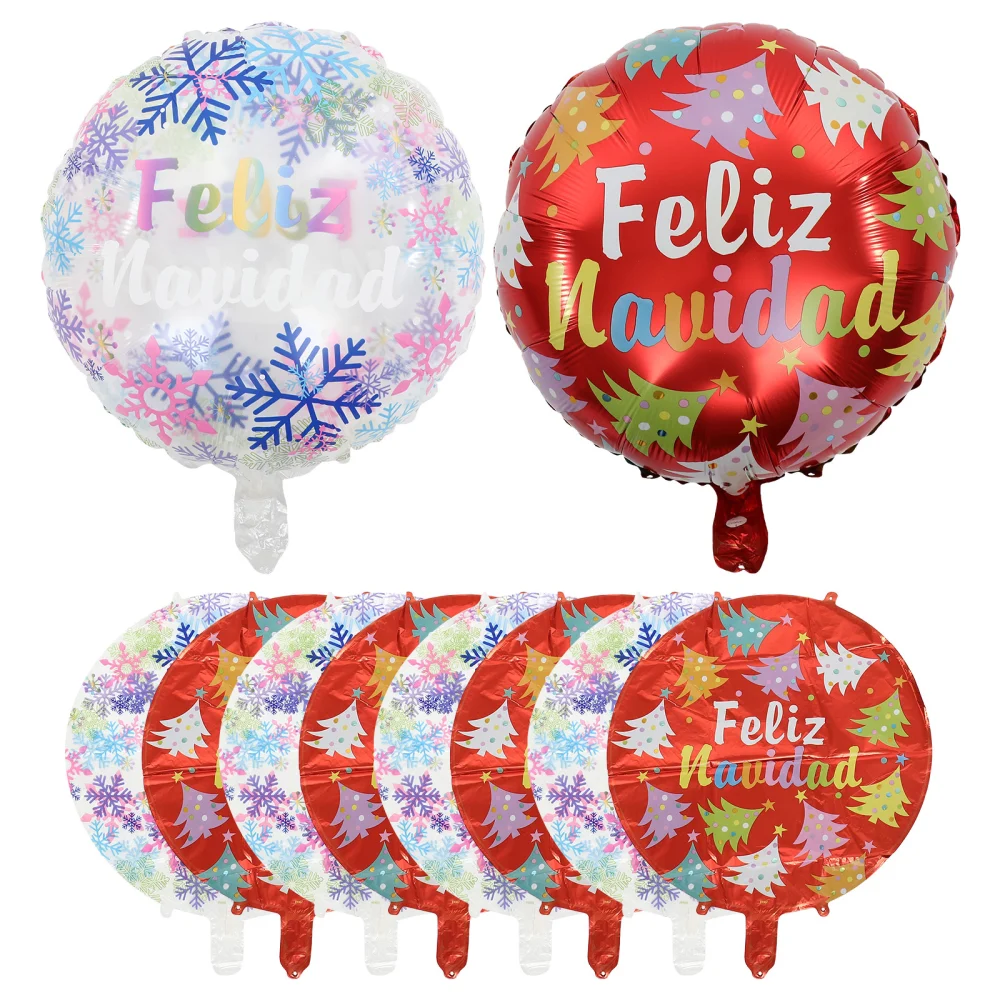 10pcs  Decorative Christmas Spanish Balloons Christmas Balloons Adornments