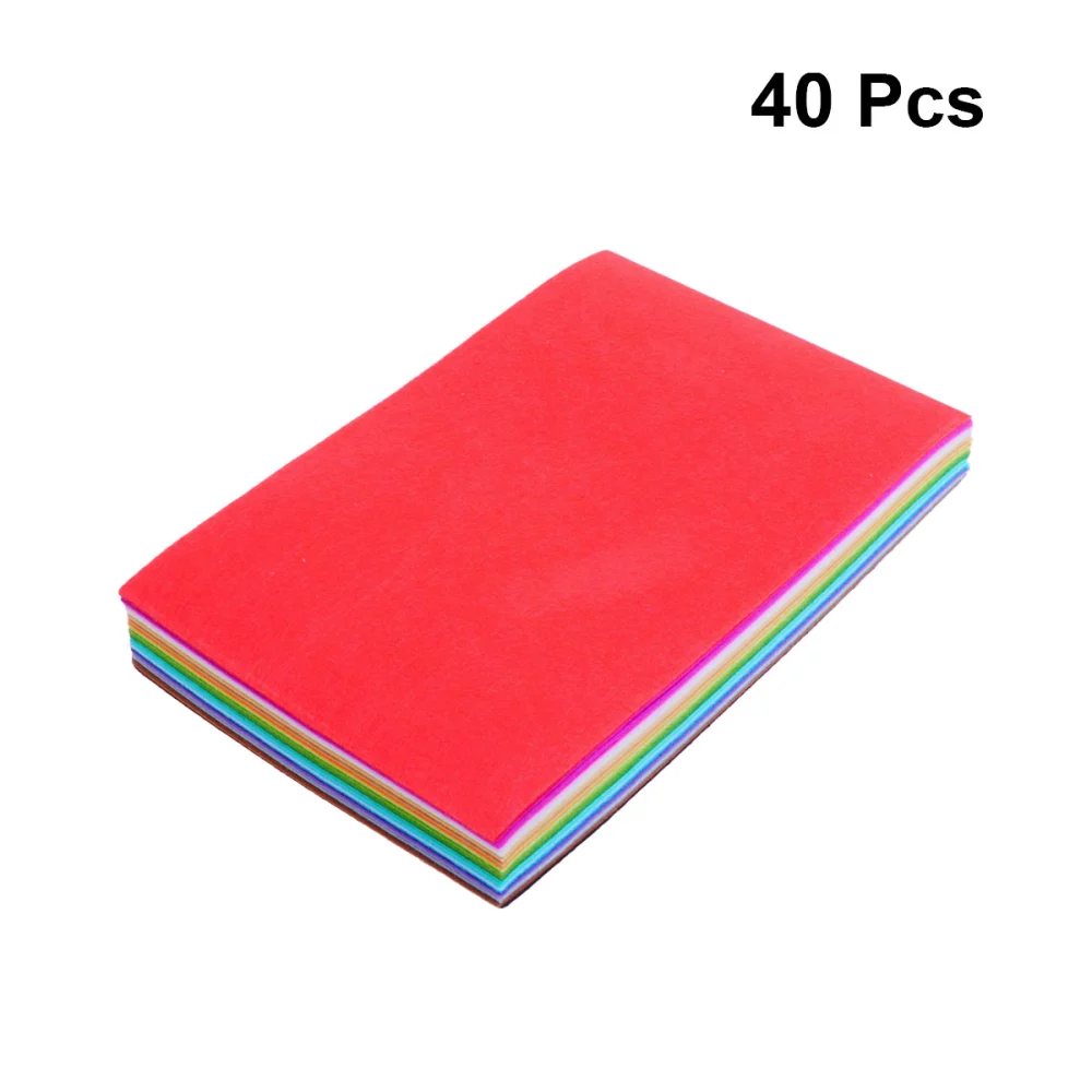 40pcs Colorful Felt Cloth DIY Decoration Felt Cloth Colorful Nonwoven Fabric DIY Accessories for Festival Daily Use