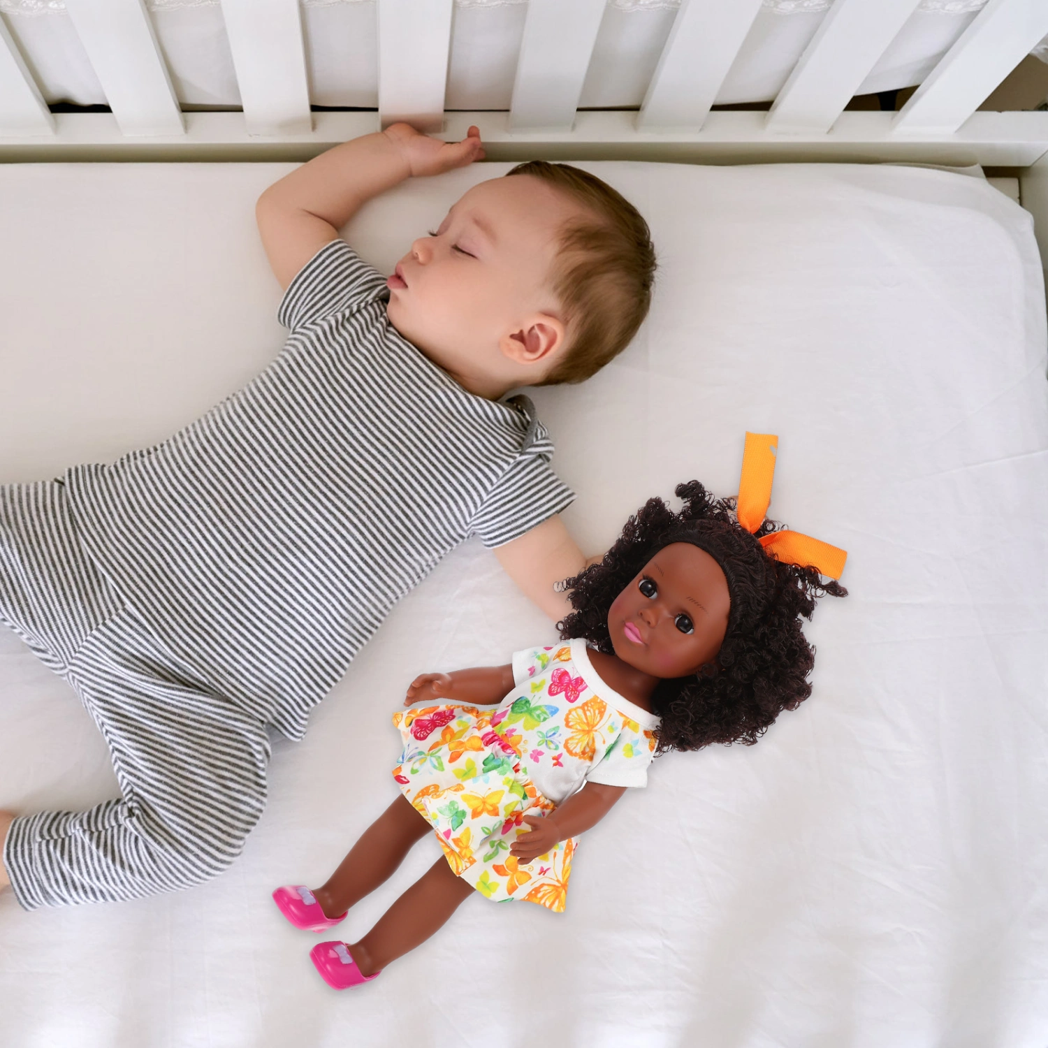 Black Doll Baby Girl Doll Clothes Set Lifelike African American Baby Girl Doll