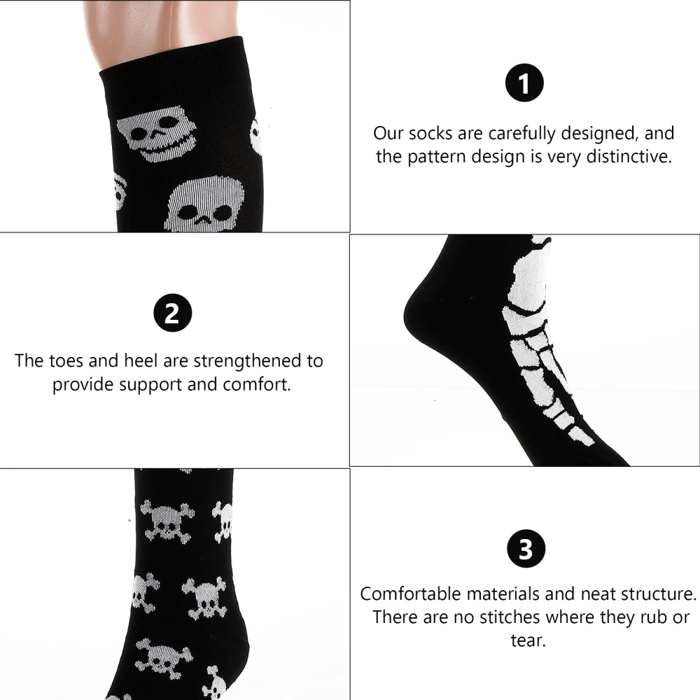 4 Pairs Kneepad Socks Halloween Theme Running Stockings Basketball Sports Stockings