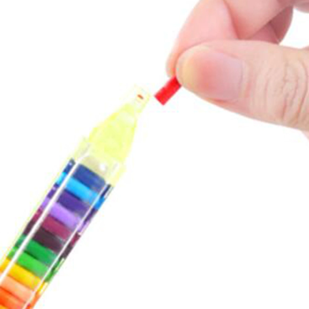 20pcs Colorful 20 Colors Oil Paint Pen Crayons Stacker Pencils Drawing Pen Oil Pastel Art Painting Gift for Kids Children Students(Random Colors)