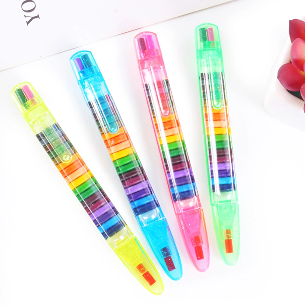 20pcs Colorful 20 Colors Oil Paint Pen Crayons Stacker Pencils Drawing Pen Oil Pastel Art Painting Gift for Kids Children Students(Random Colors)