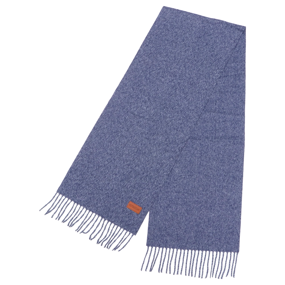 Artificial Wool Scarf Solid Color Neck Warmer Outdoor Winter Scarf Tassel Women Scarf (Navy Blue)