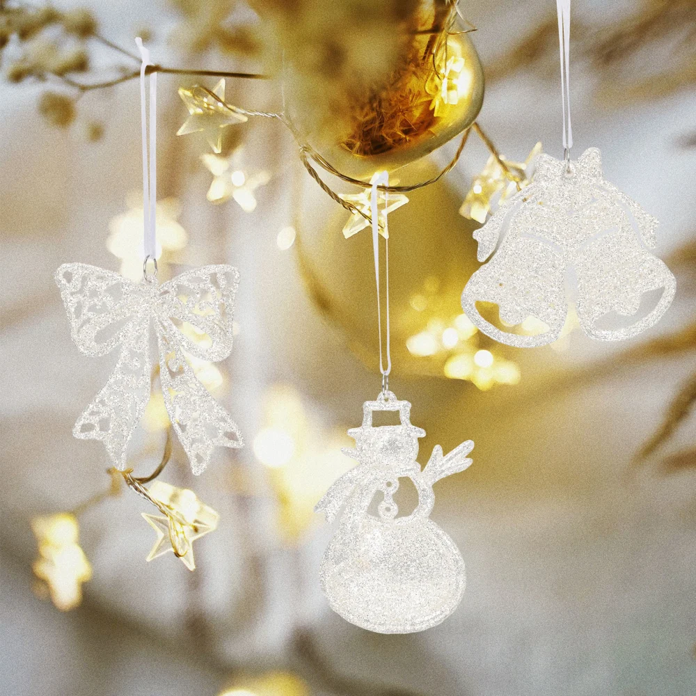 6pcs Creative Xmas Scene Hanging Decors Xmas Tree Hanging Decors Festival Decors