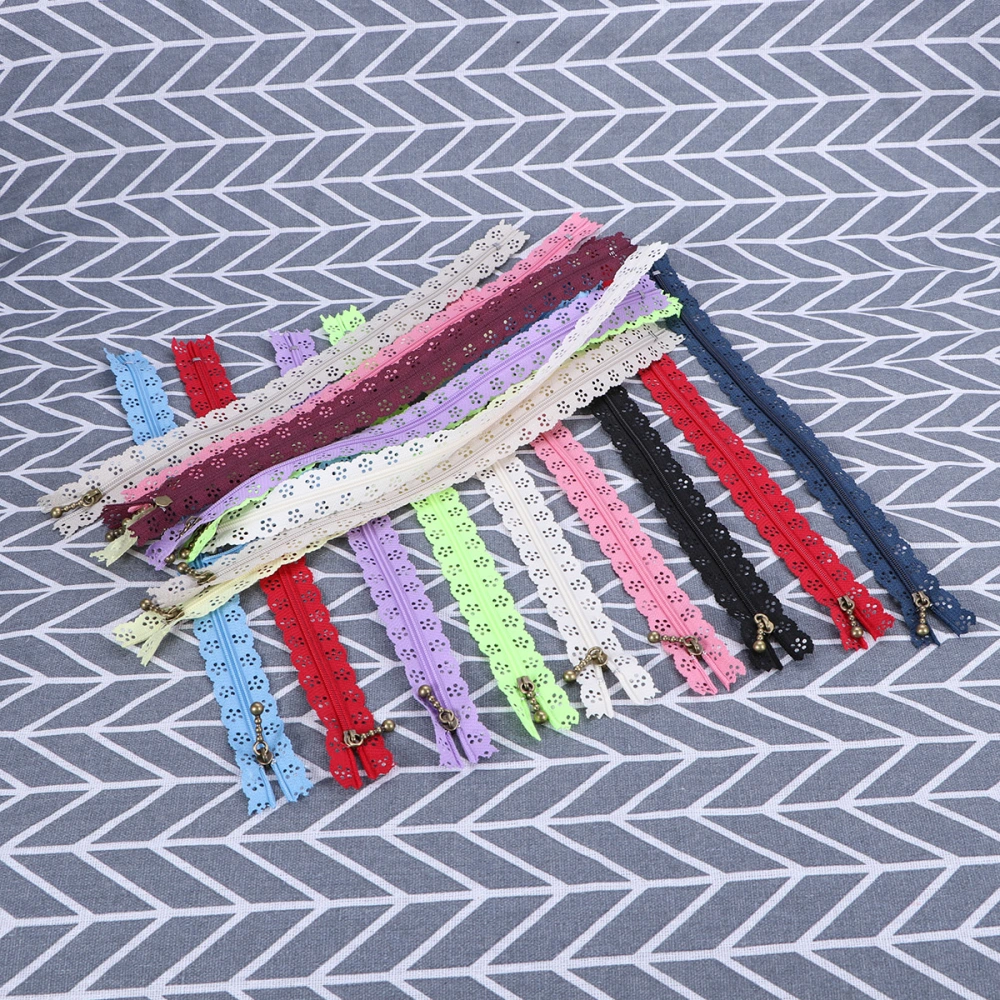 20pcs Lace Zipper Beautiful Nylon Flower Lace Zippers for Clothing Sewing Craft (Mixed Colour, 30cm)