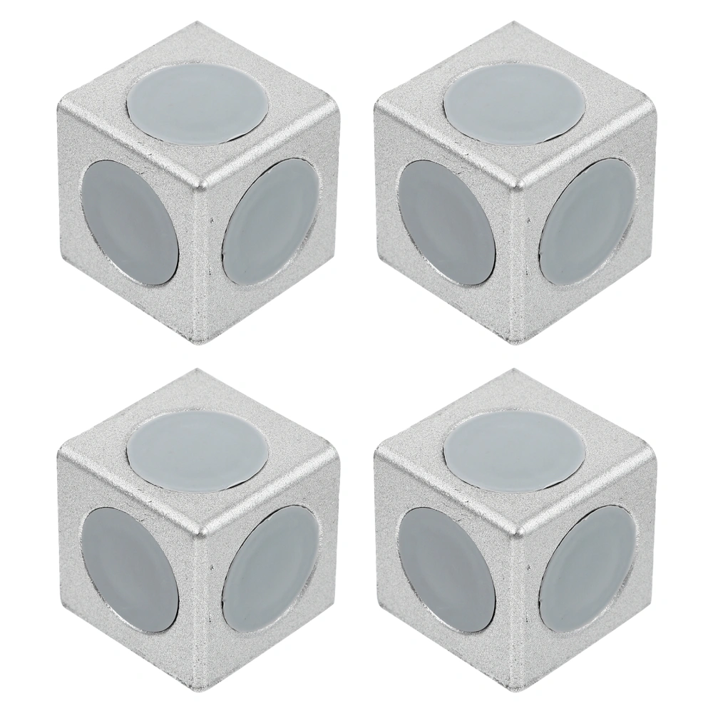 1 Set 4pcs Aluminum Profile Corner Bracket Corner Bracket Cube (Silver)