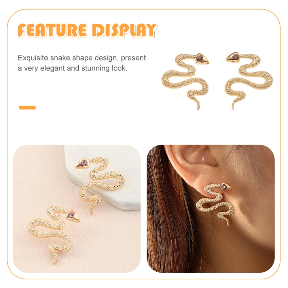 1 Pair Snake Ear Studs Fashion Alloy Ear Studs Chic Earrings Ear Jewelries