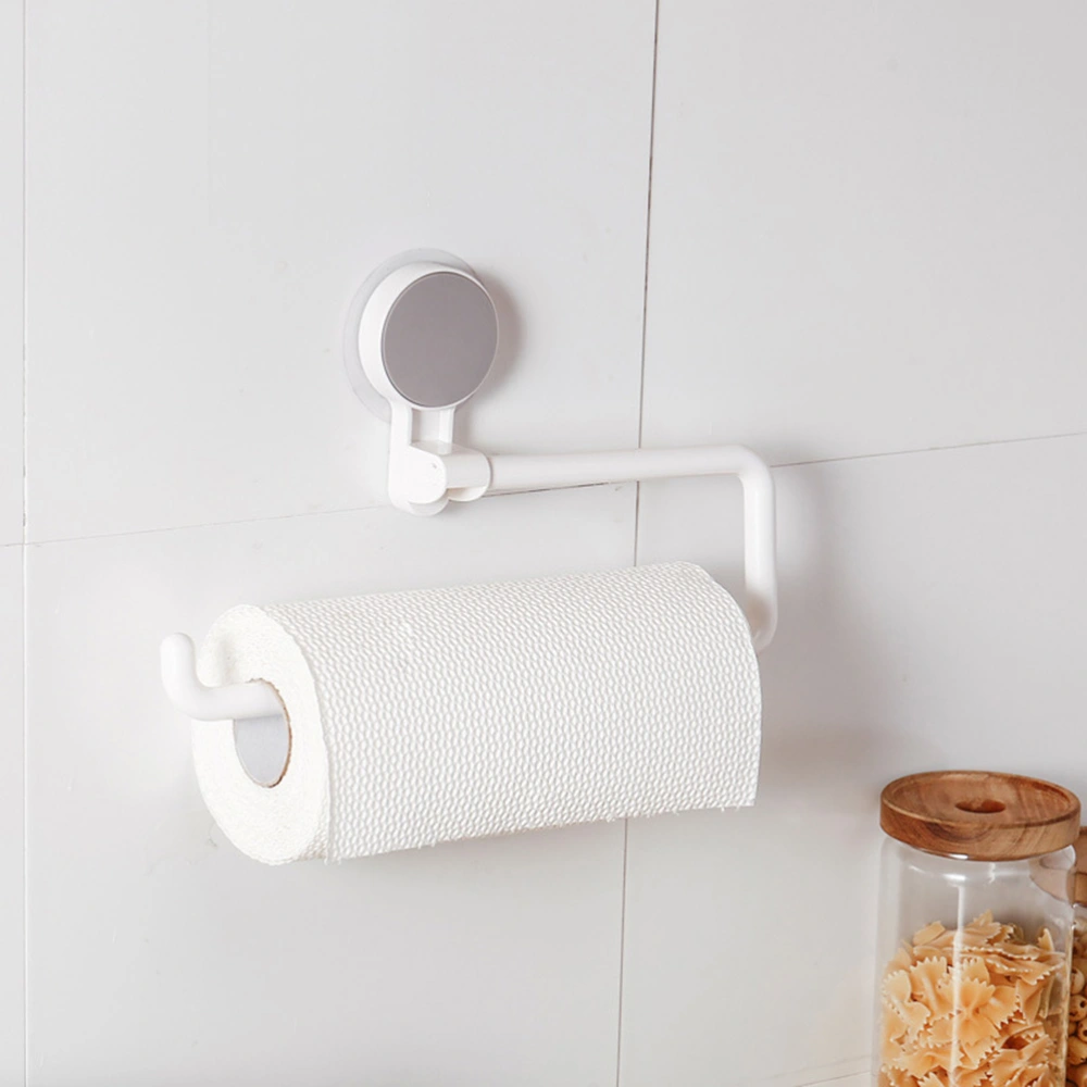 Multifunction Toilet Paper Holder Self-adhensive Towel Rack Paper Roll Organizer for Kitchen Bathroom (White)