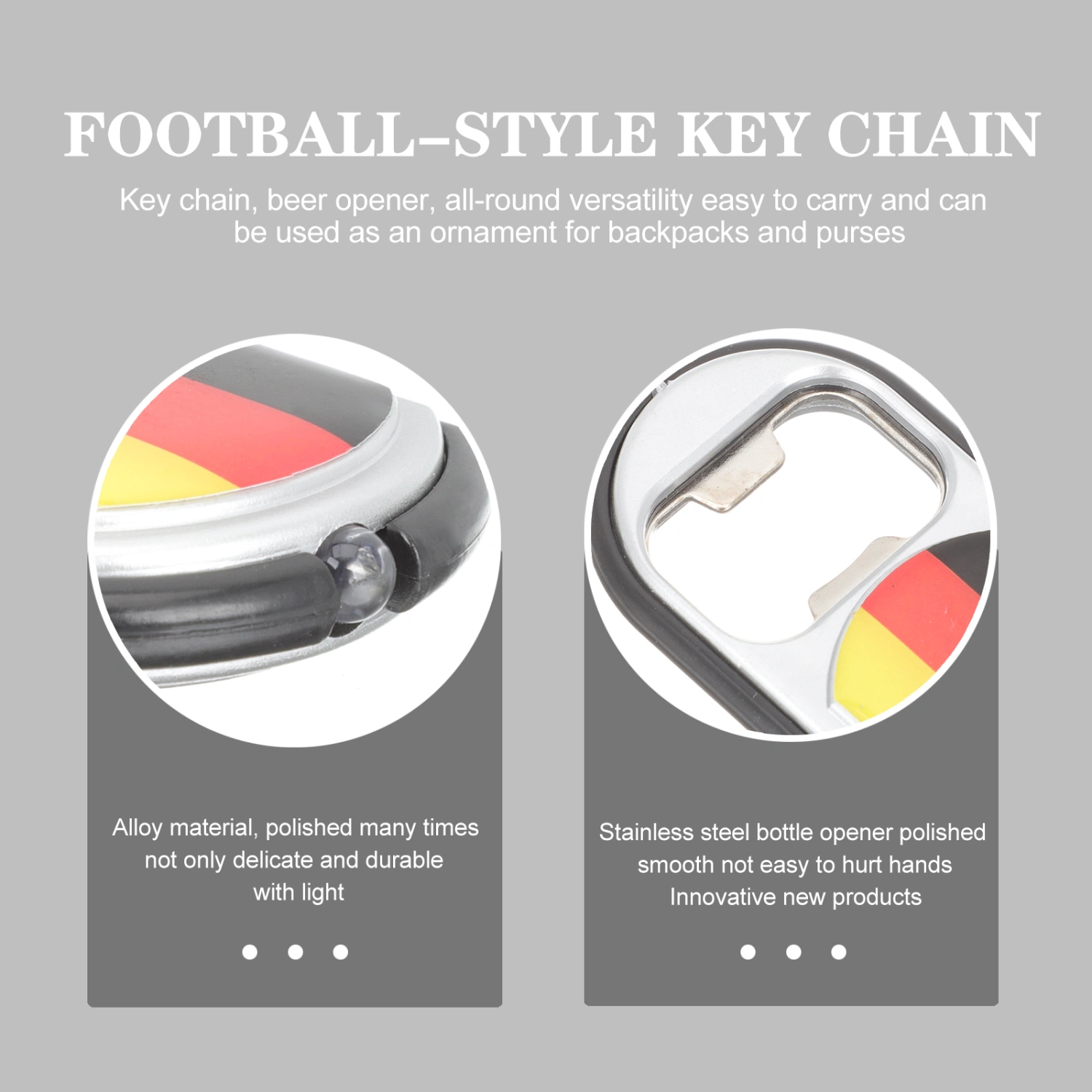 4Pcs Decorative Hanging Keychains National Flag Pattern Keychains Football Match Themed Keychains