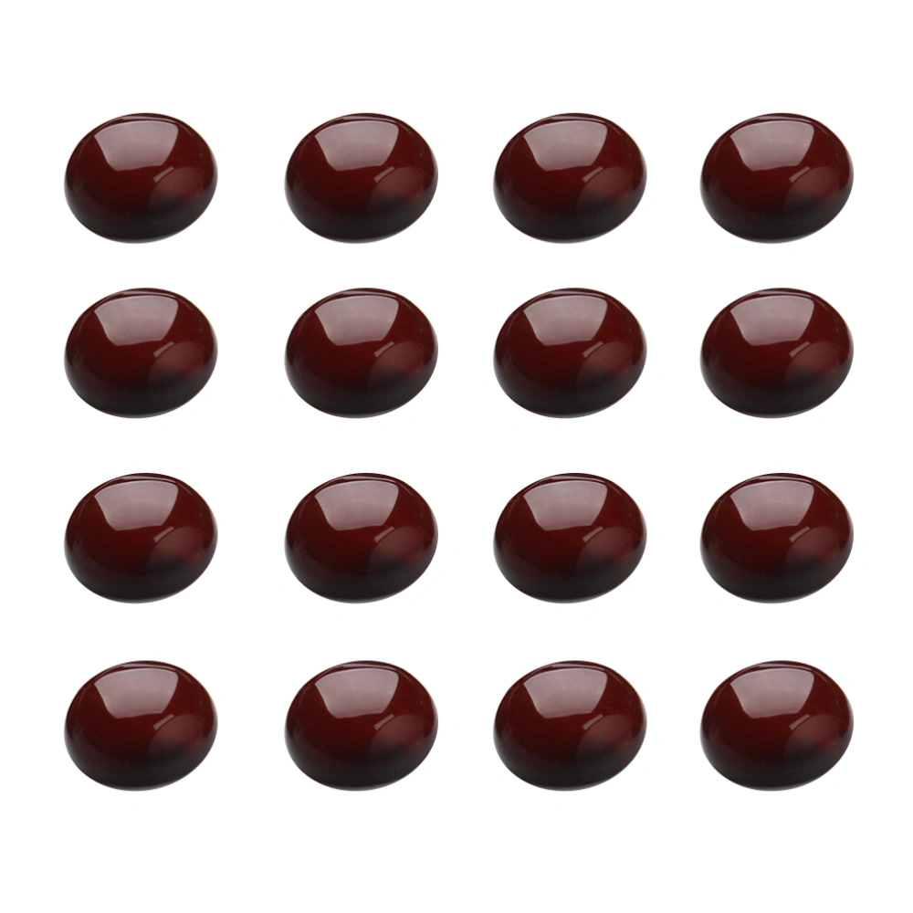 20pcs Agate Jewelry Pendant Agate Beads Flat Bottom Round Shape DIY Jewelry Accessory (Dark Red 10mm)