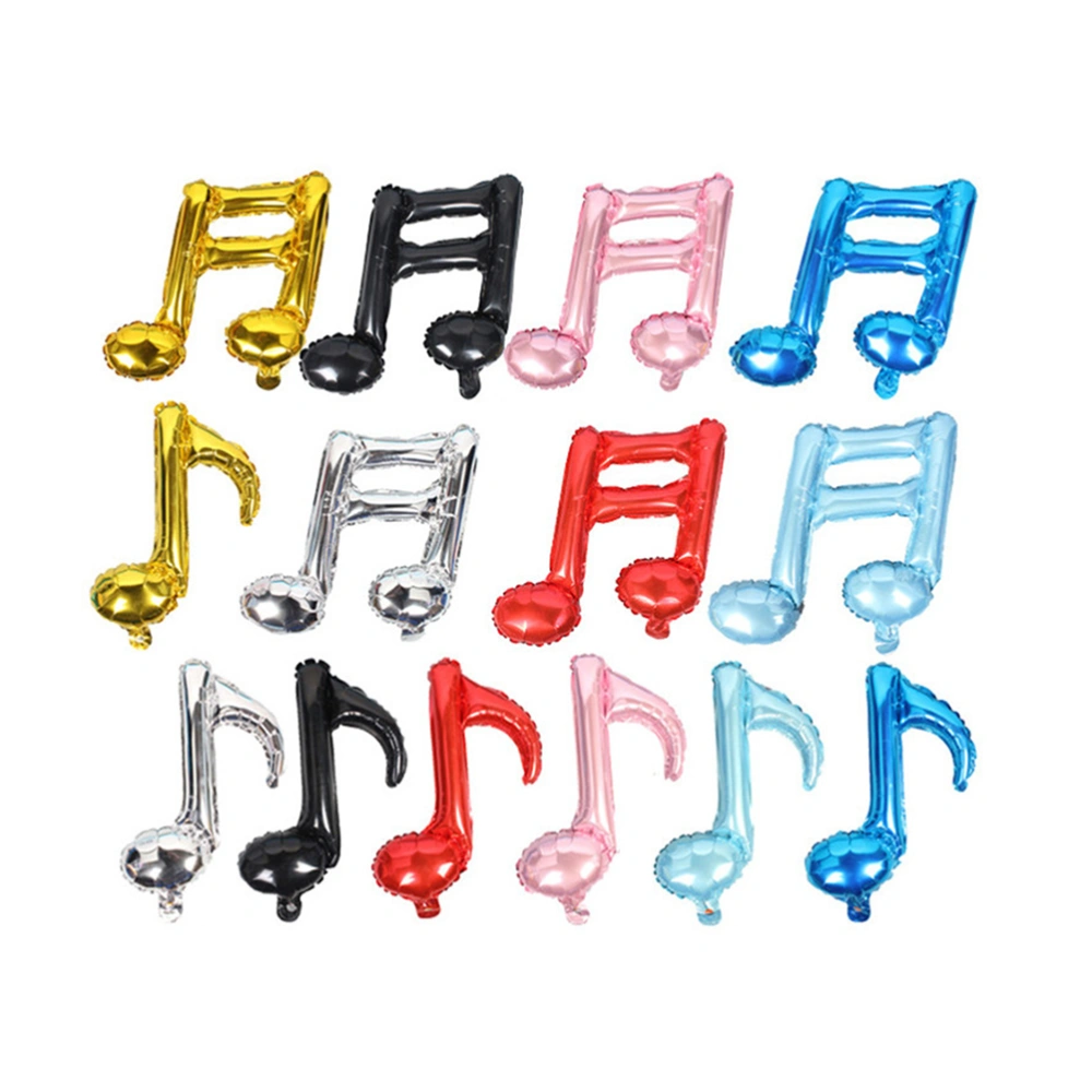 Music Note Foil Balloon Birthday Sixteen Note Mylar Balloons for Party Decoration (Gold)