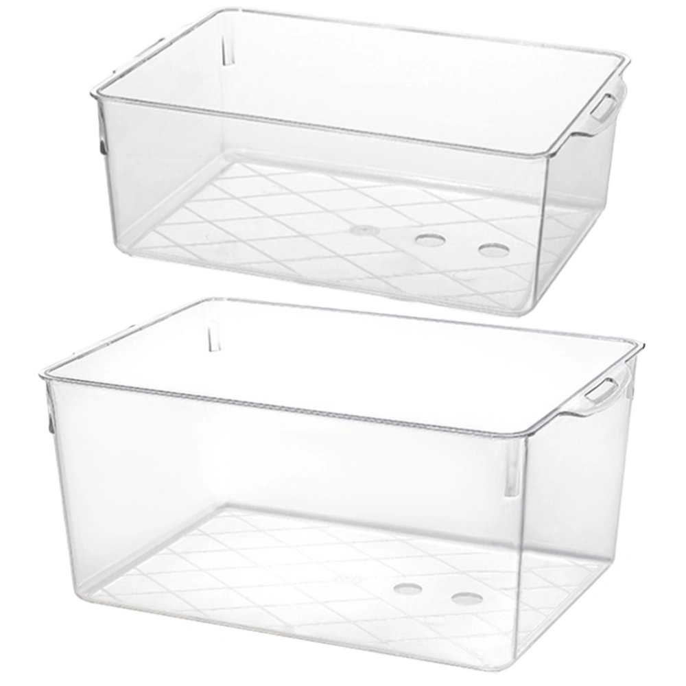 2pcs Desk Books Storage Box Brochures Storage Case Clear Stationery Storage Box