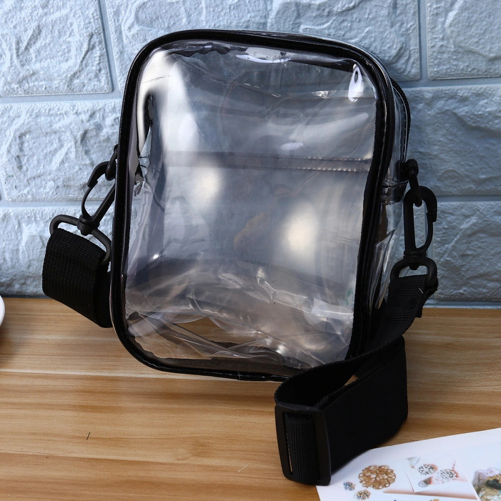 Fashion Transparent Bag Shoulder Bag Mini Clear Crossbody Bag for Woman Girl Black