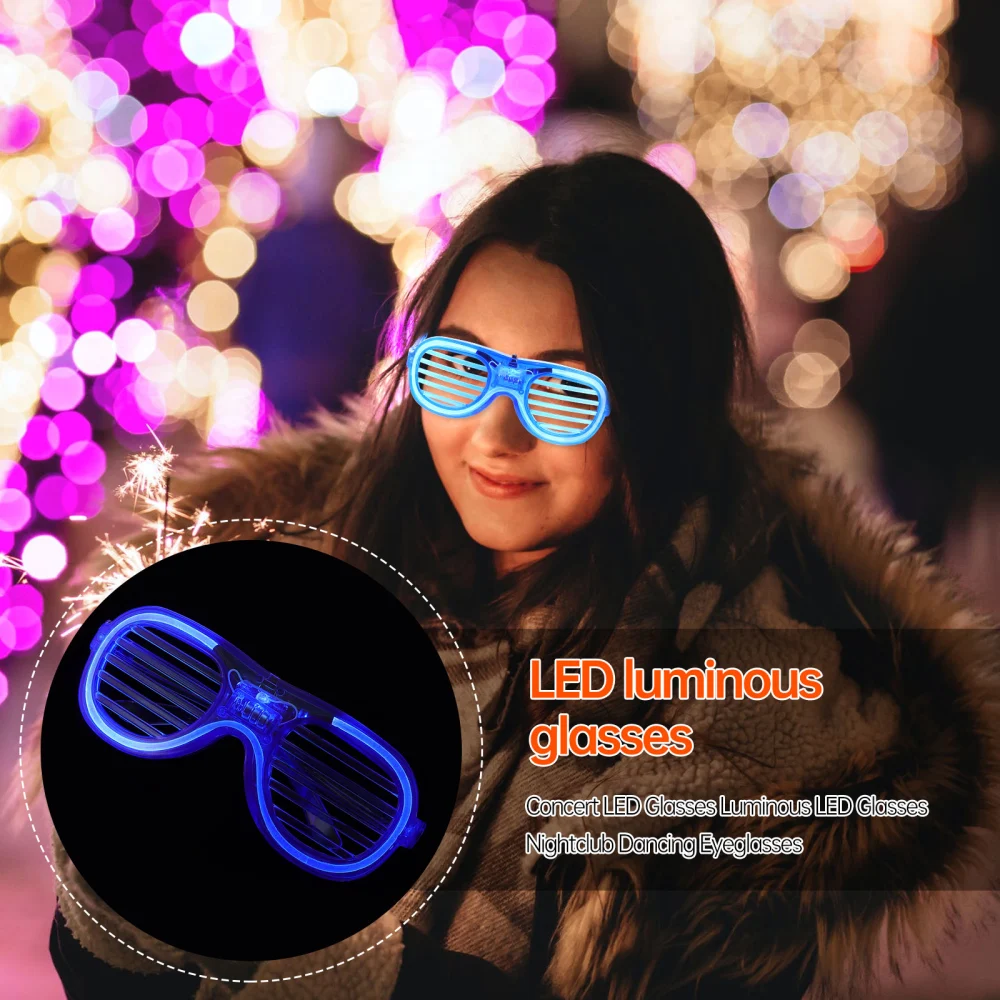 3Pcs Concert LED Glasses Luminous LED Glasses Nightclub Dancing Eyeglasses