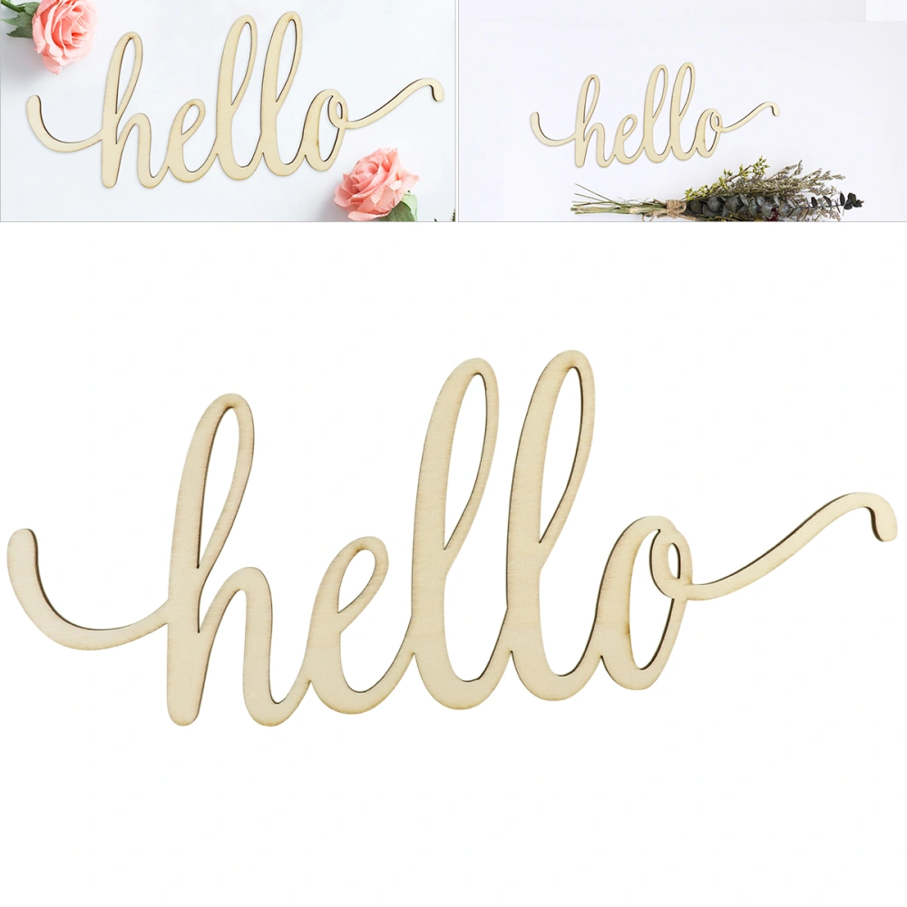 WINOMO Hello Wood Sign Home Décor Wall Art Unfinished 30.5x12.7x0.4cm