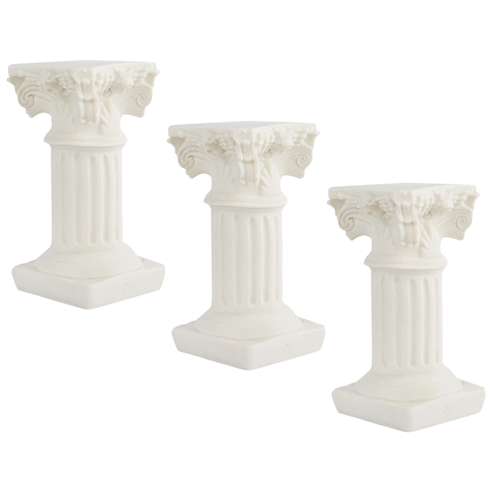 3Pcs Simulation Roman Pillar Sand Table Ornament European Style Photo Props