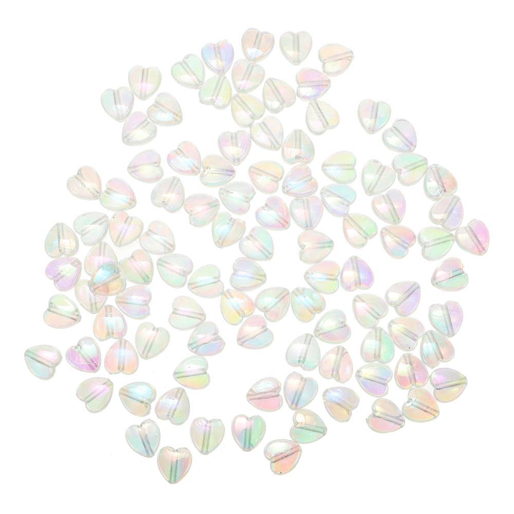 About 400pcs Acrylic Heart Shape Beads Jewelry Making DIY Craft Spacer Beads