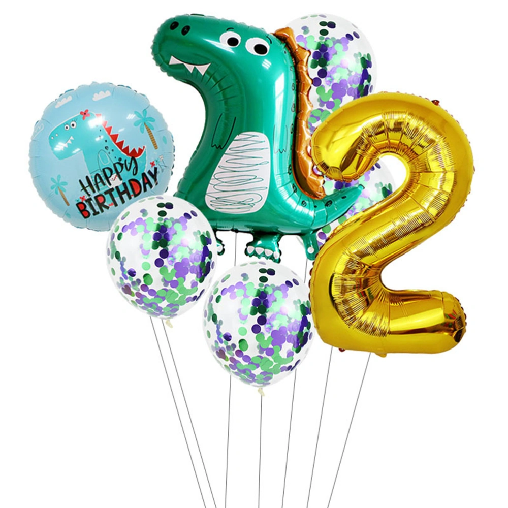 1 Set Birthday Decorative Balloons Lovely Dinosaur Balloons Party Supplies