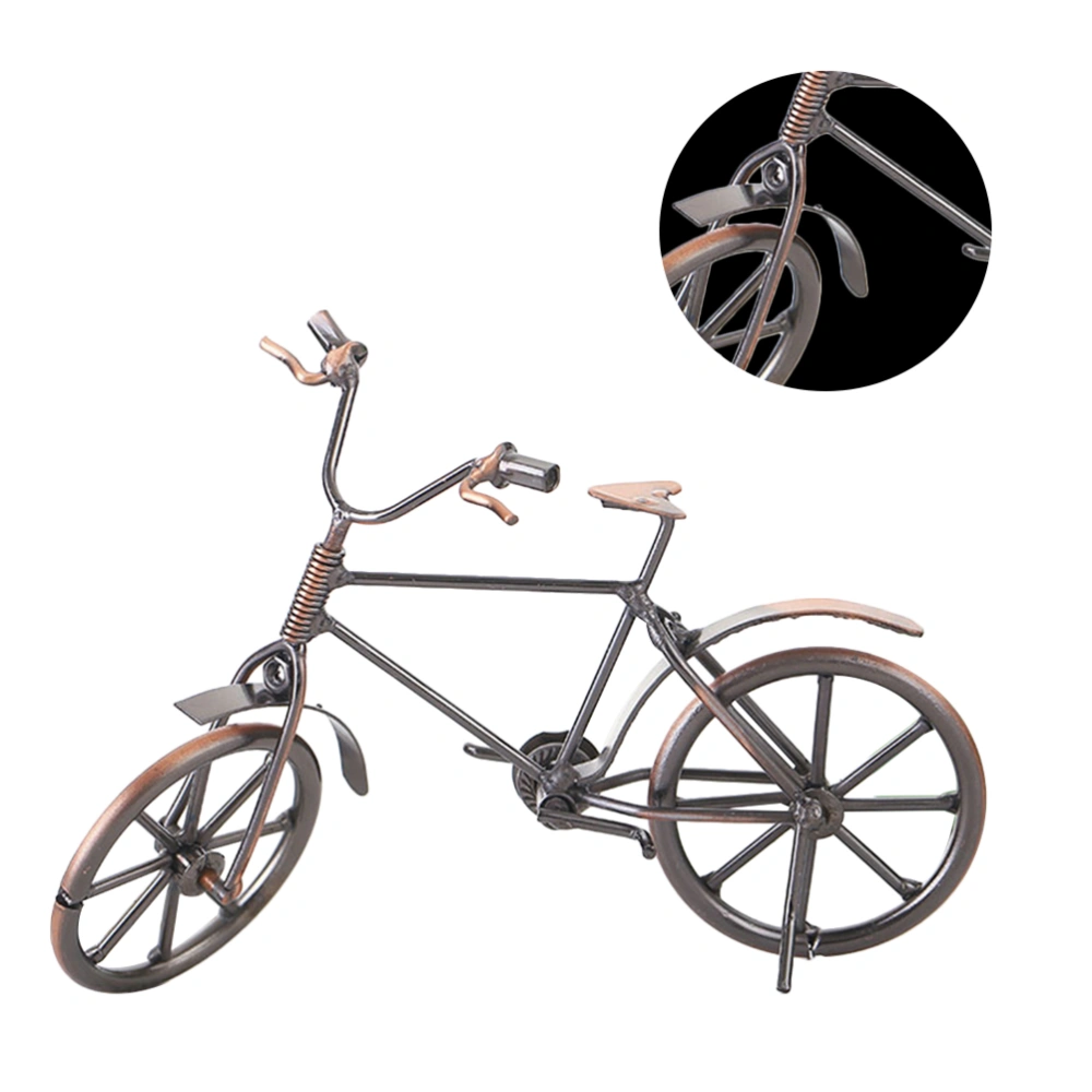 Imitation Bike Craft Retro Bike Model Iron Art Decoration Desktop Ornament Showcase Display Props (Bronze)