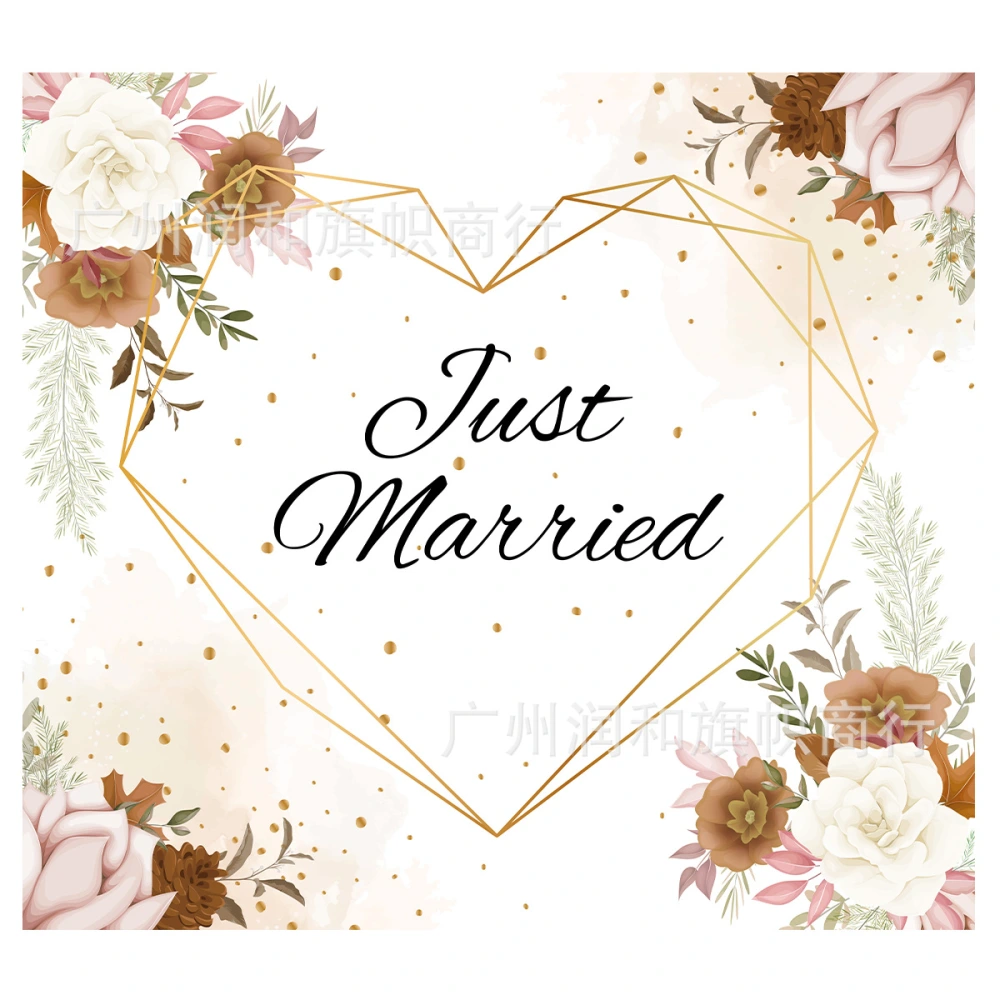 Delicate Photo Backdrop Get Married Theme Printed Wedding Party Background