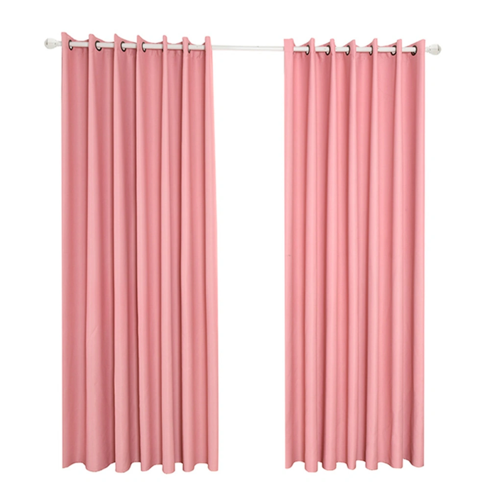 Ultra Sleep Well Energy Saving Thermal Insulated Textured Thick Linen Pair Curtains Blackout Curtains Room Darkening Curtains Textured Grommet Window Curtains for Living Room Size 100*250 (Pink)