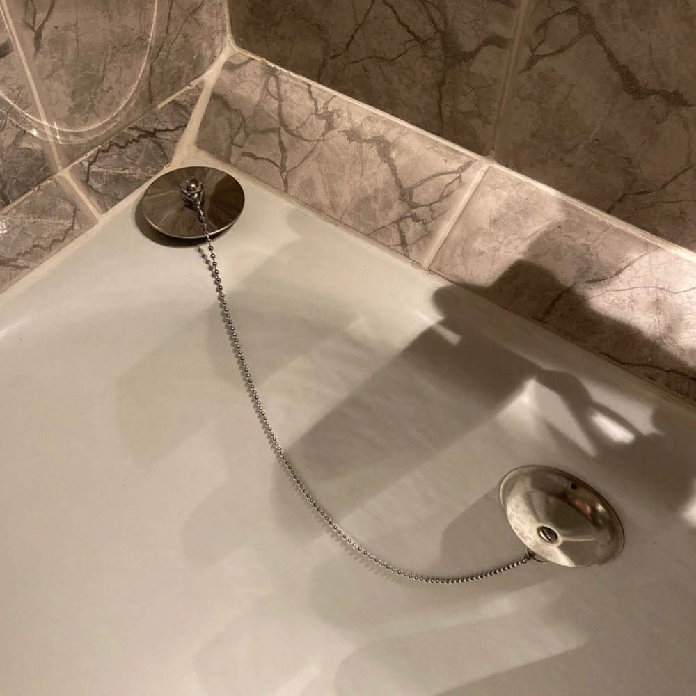 Bathtub Drain Plug with Chain Sink Basin Water Stopper for Bathroom Kitchen