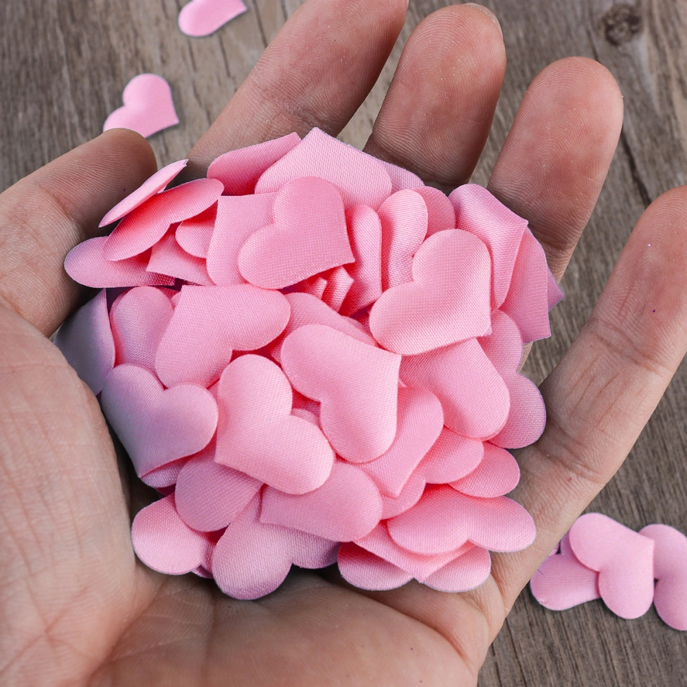 100pcs Multicolor Romantic Hearts Paper Cuttings Table Throwing Confetti for Party Wedding Decorations Crafts 35mm (Pink)