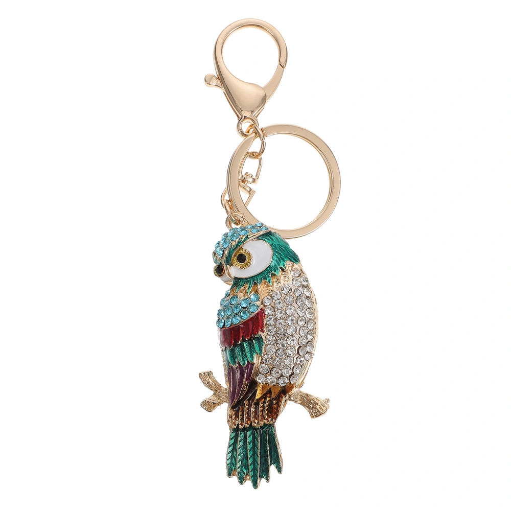 Creative Key Holder Owl Shaped Keychain Diamond-studded Keychain Bag Pendant