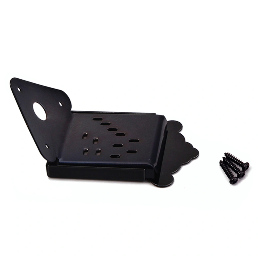 Metal Triangle Mandolin Tailpiece with Screws Mandolin Parts for Guitar Mandolin (Black)