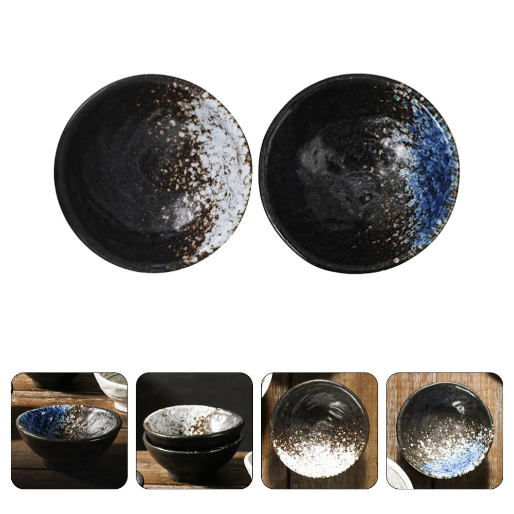 2pcs Home Ceramic Seasoning Dishes Restaurant Saucer Dishes Ceramic Dishes