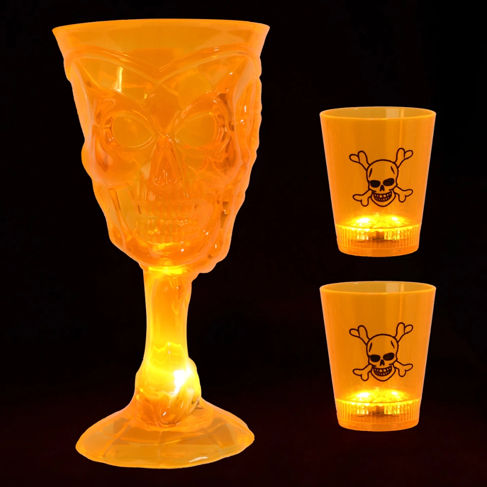 3pcs Halloween Plastic Goblet Skull Claw Decor Plastic Goblet Props (Orange)