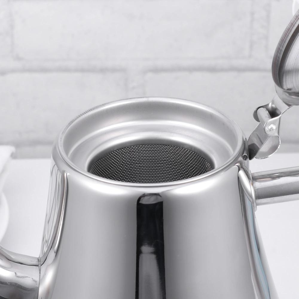 Stainless Steel Tea Pot Water Kettle Tea Kettle with Strainer for Home Restaurant (Natural Color)