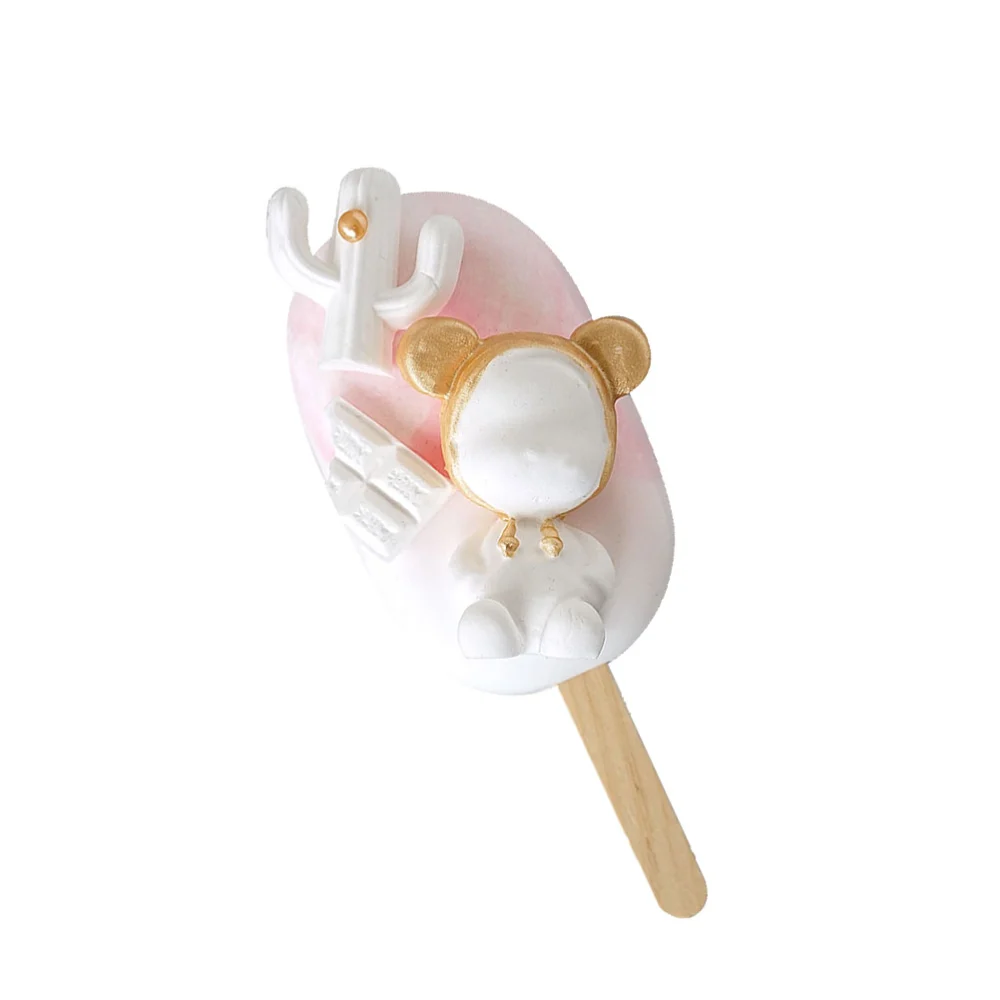 1Pc Simulated Ice Cream Decorative Dessert Model Photography Prop Wedding Ornament for Home Outdoor (Bear)