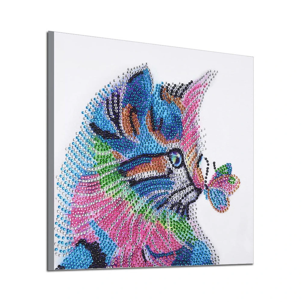 5D Beads Painting Kits Drill Diamond Resin Rhinestone Embroidery Paintings Arts Craft for Home Wall Decor - Colorful Cat and