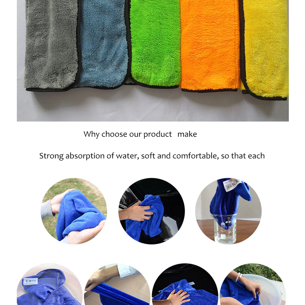 1pc Car Cleaning Towels Auto Car Washcloth Drying Cloth Polishing Duster 45 x 38cm (Green and Grey)