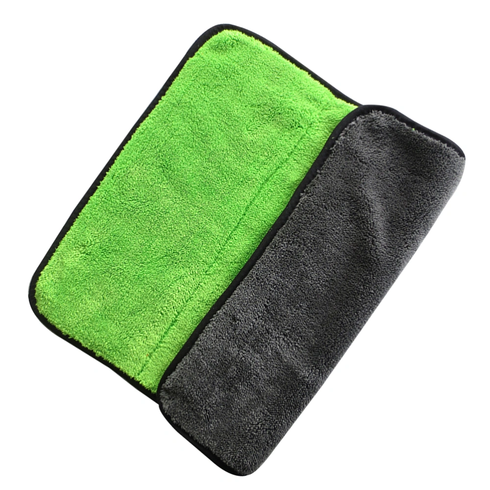 1pc Car Cleaning Towels Auto Car Washcloth Drying Cloth Polishing Duster 45 x 38cm (Green and Grey)