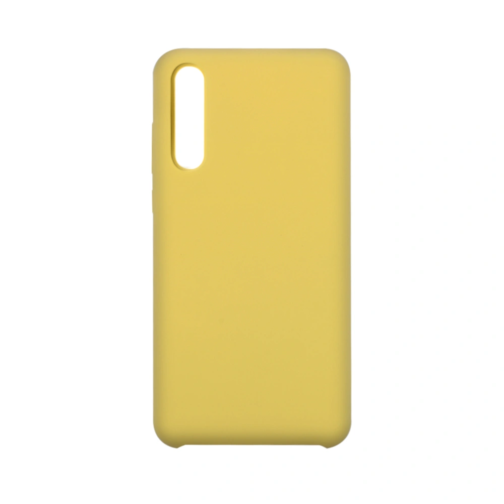 Solid Silicone Phone Case Premium Scrub Craft Lining Anti-scratch Full-covered Phone Cover Shell for HUAWEI P20 (Yellow)