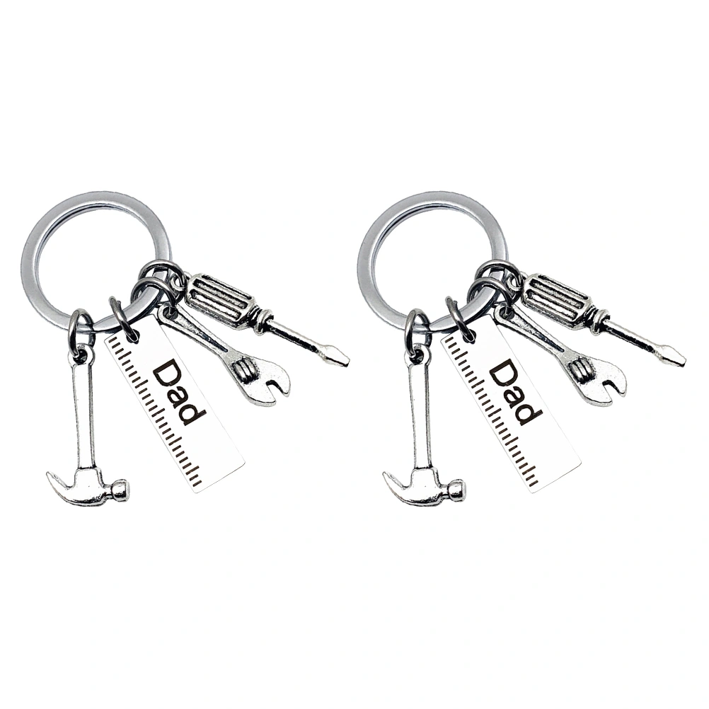  2pcs Alloy Key Chains Father's Day Keychains Pendants Father's Day Gift