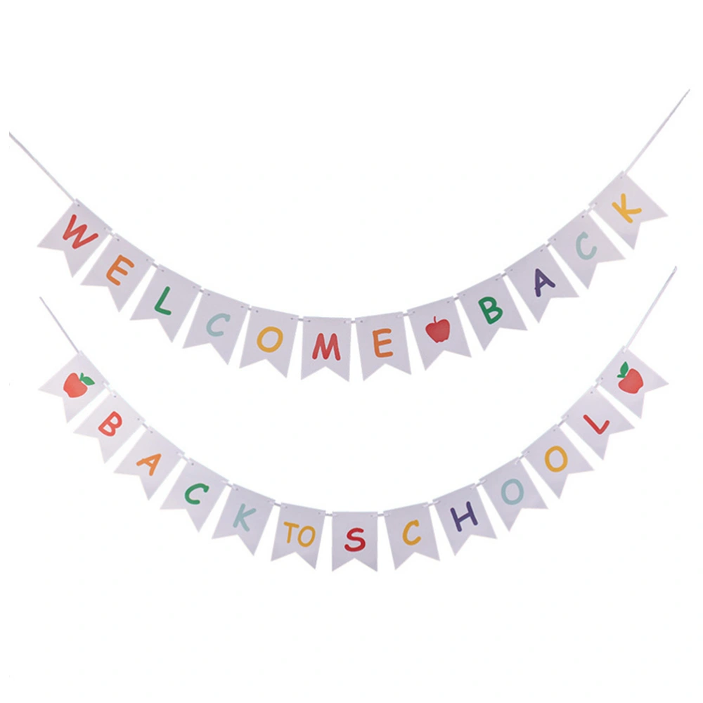 2 Pcs Fun Hanging Banners Back to School Banners Creative Party Backdrops