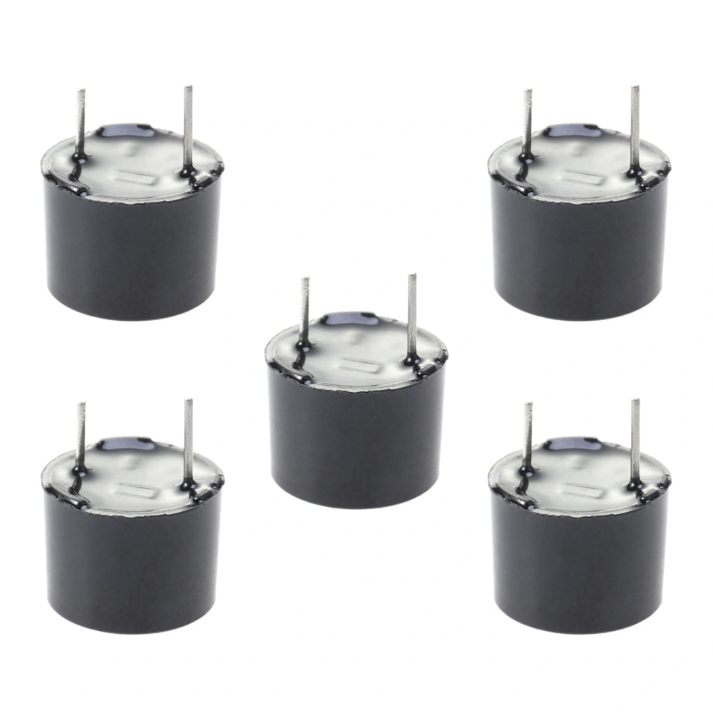 5 PCS DC 3-7V 85DB Small Enclosed Electronic Electromagnetic Buzzer Alarms with Wires (Black)