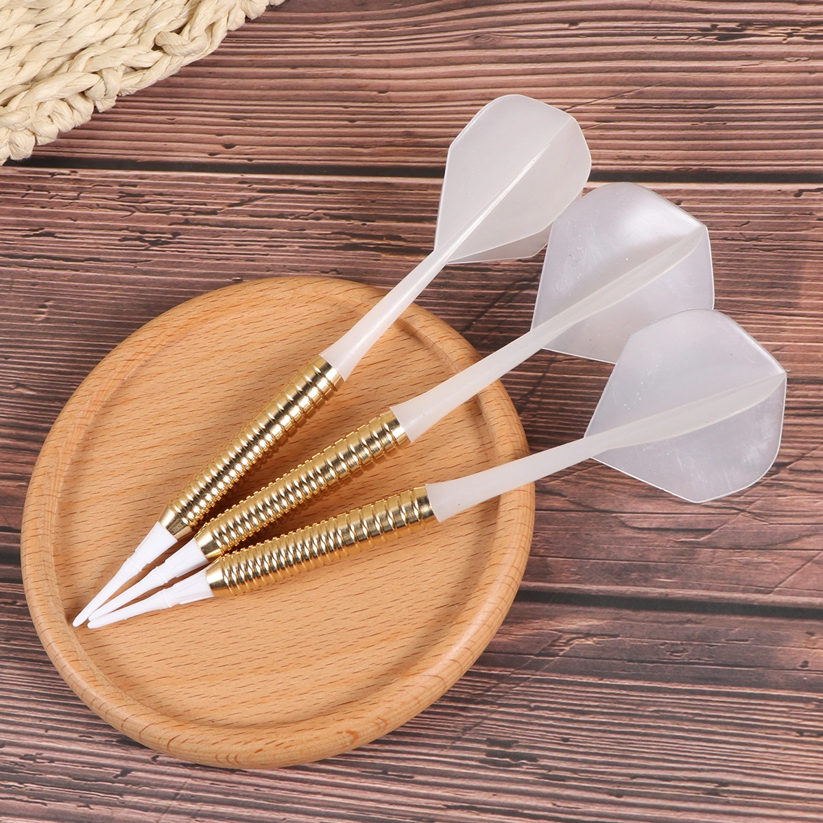 3PCS Practice Pin-type Darts 15g Professional Darts Copper Flights Darts Sports Supplies for Man Woman (White)