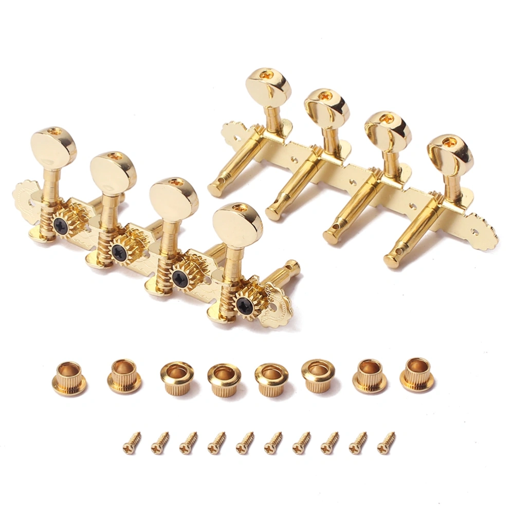 Mandolin Guitar Machine Heads Right and Left Handed Tuning Pegs 4L4R Tuner Set with Mounting Screws Ferrules Mandolin/8 Strings Guitar