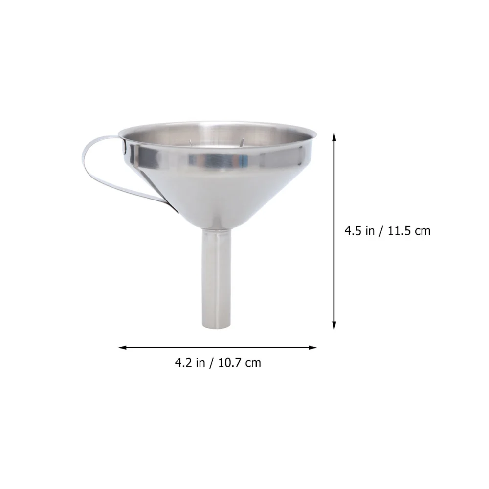 Strainer Filtering Funnel Stainless Steel Funnel Wall-mounted Funnel No Magnetic Thickening Oil Funnel Silver