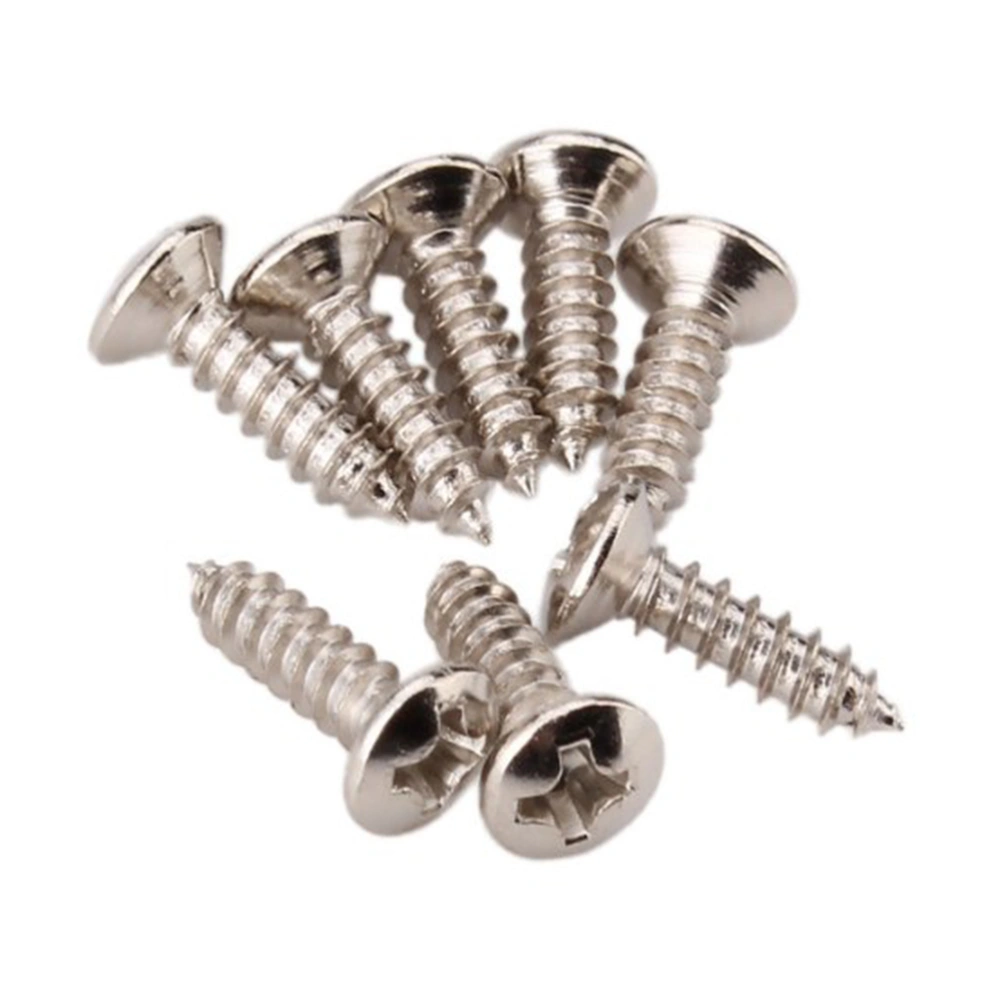 50pcs Guitar Bass Pickguard Screw For ST TL SG LP Guitar (Silver)