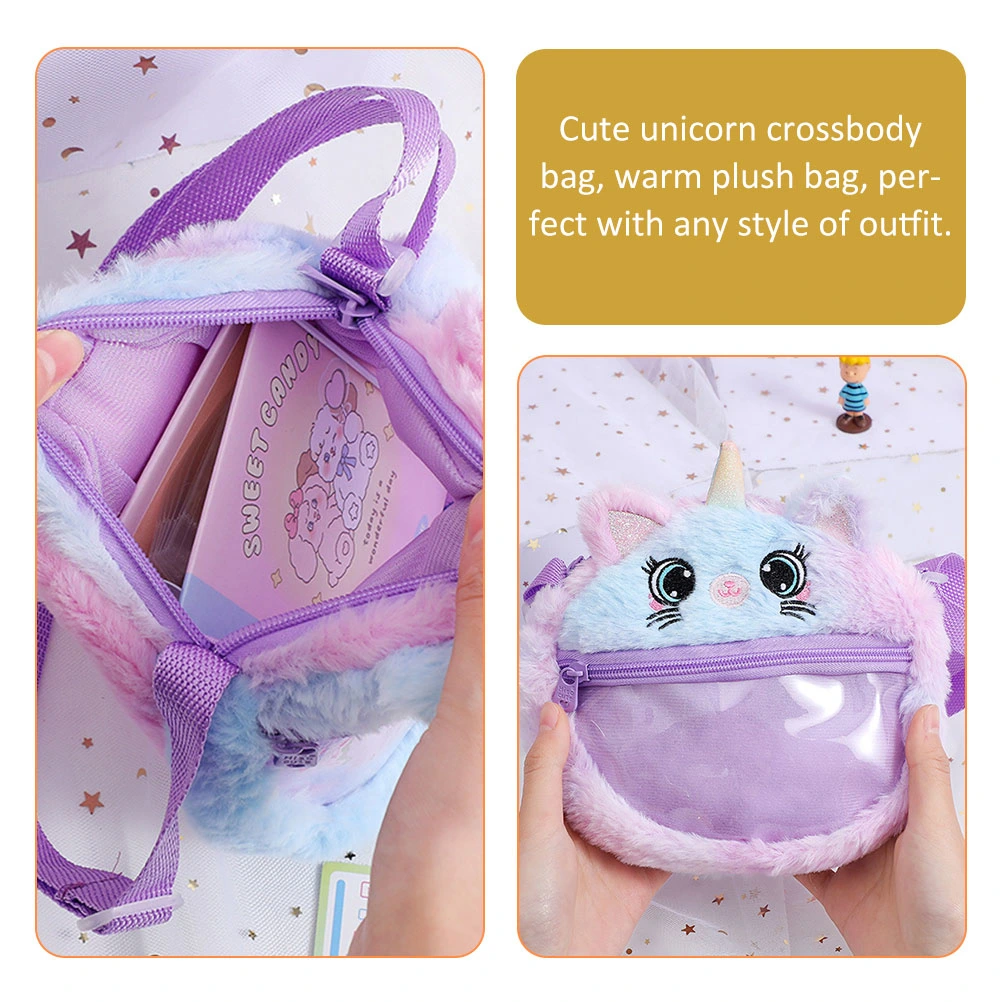 Cartoon Unicorn Shoulder Bag Stylish Coin Pouch Outdoor Storage Bag Adorable Children Bag