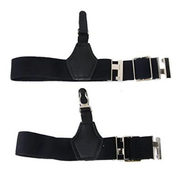 Pair of Men Adjustable Sock Suspenders Garters Hold up Braces (Black)