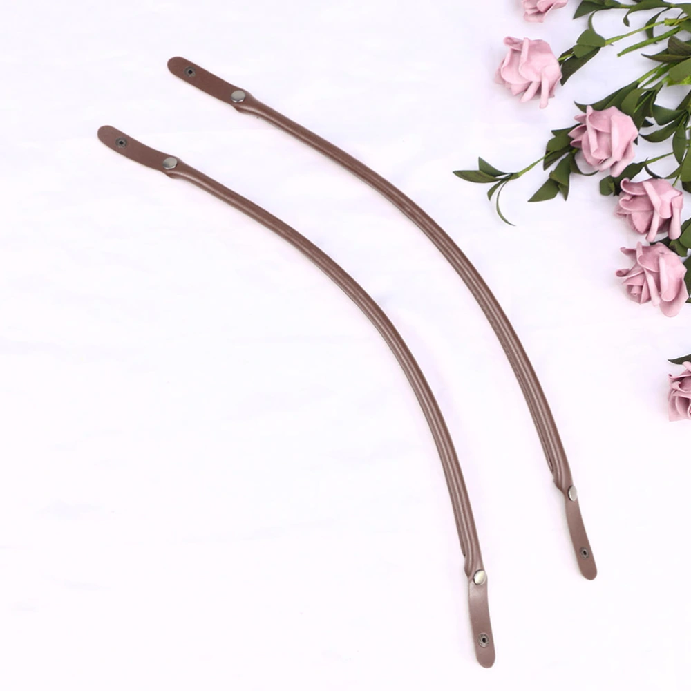 2pcs DIY Bag Handles Premium Handle Straps PU Leather Handbag Straps Shoulder Straps Handle Repair Accessories(Brown)